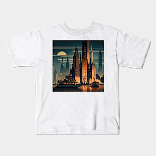 Art Deco Style Cityscape Kids T-Shirt